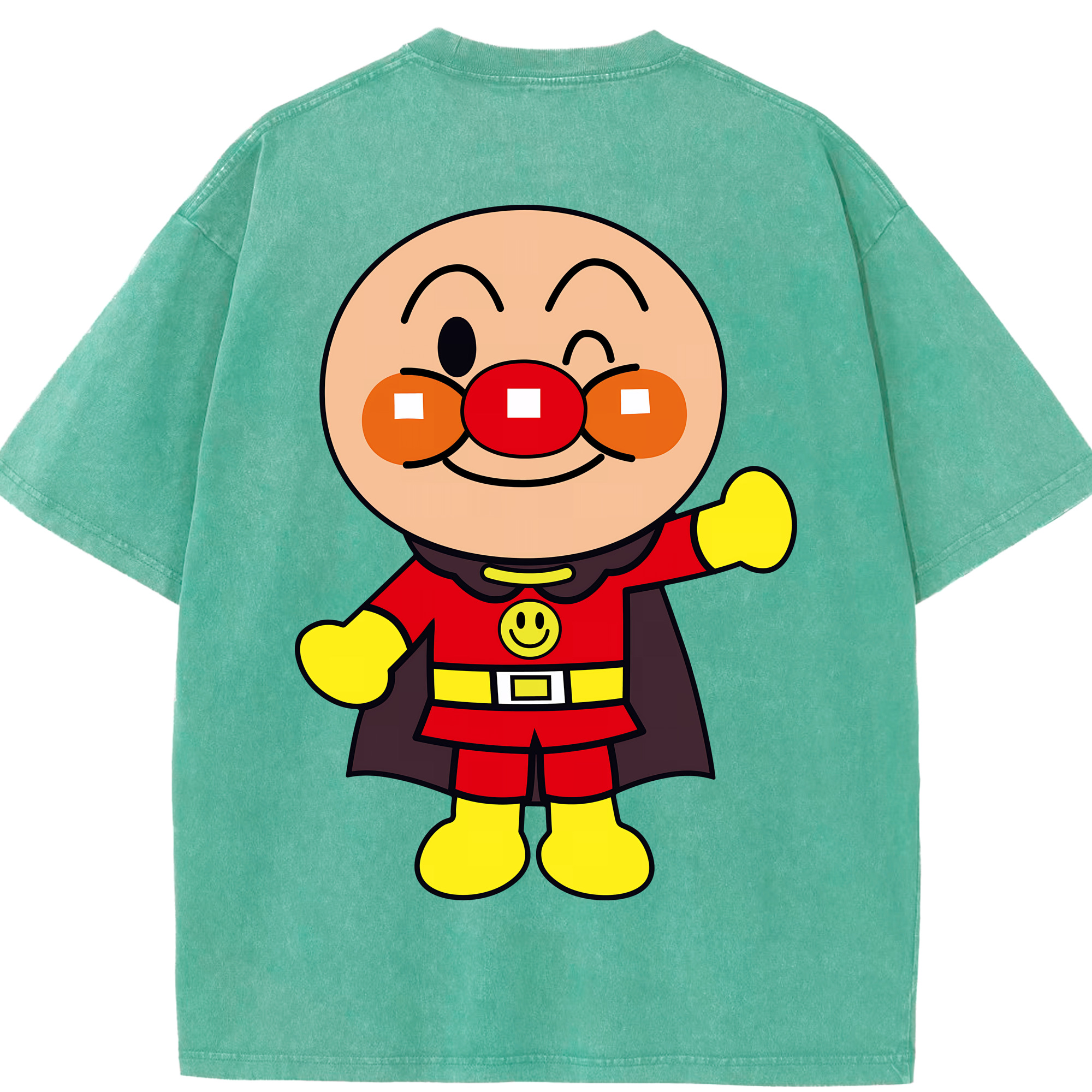 （画像用） アンパンマン Anpanman 綿100% ヴィンテージ風 半袖Tシャツ（背面プリント）
